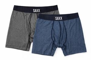 SAXX Ultra Boxer Briefs Men Small Gray Blue Ballpark Pouch 2 Pack NWT